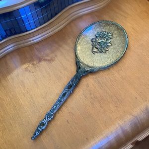 Exquisite Vintage Antique Hand Held Floral embellished Mirror 🌹 offers welcomed